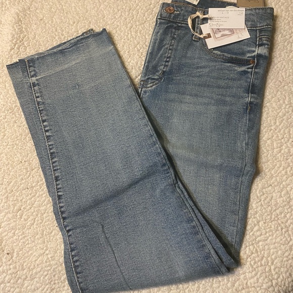 NWT Jessica Simpson Straight Leg Jeans. 5pkt. Raw Hem. Spotlight High Rise Slim - Picture 3 of 10